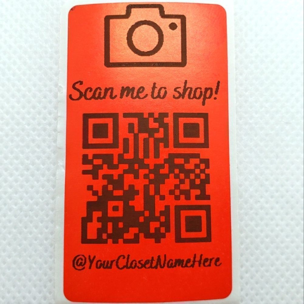 8/$20 40ct Customizable Stickers 2.25" x 1.25" Red Labels With Your QR Code